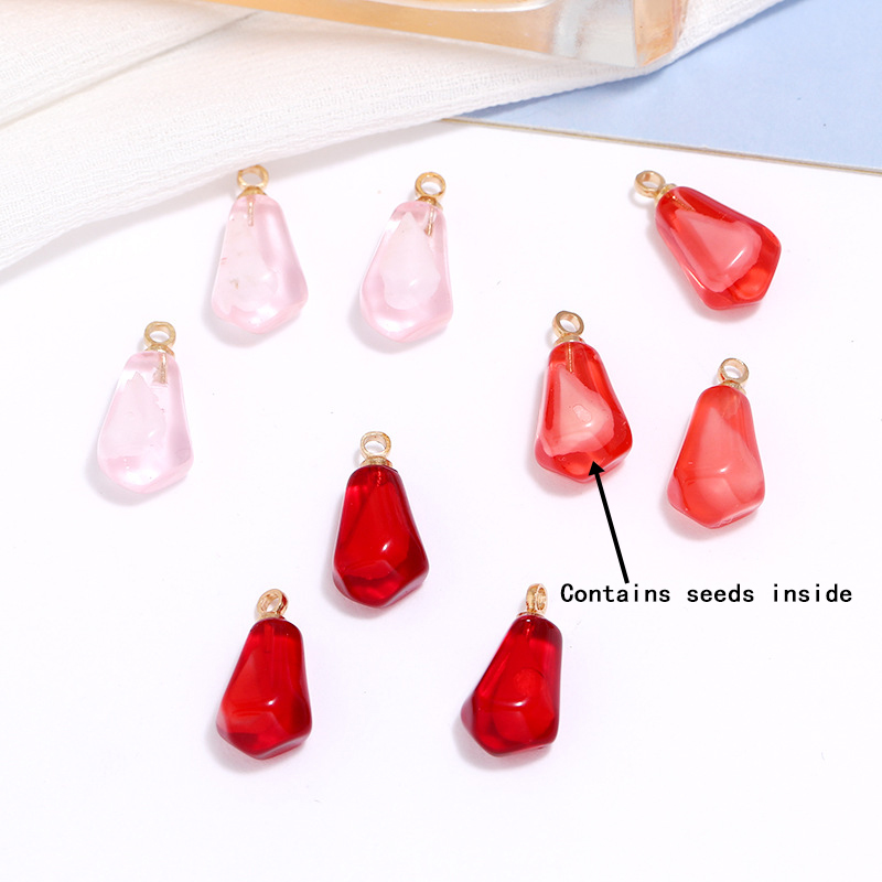 Resin Craft Projects - 10개 석류씨 레진 펜던트 과일 참
