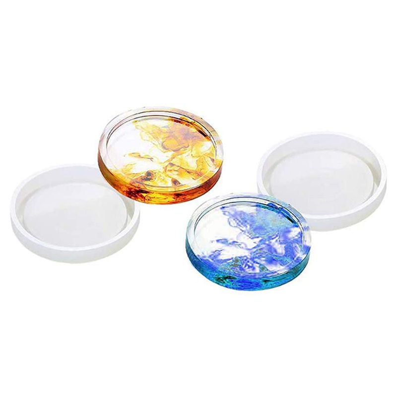 Coaster Mold Round - A04G-16 팩 원형 실리콘 코스터 몰드,