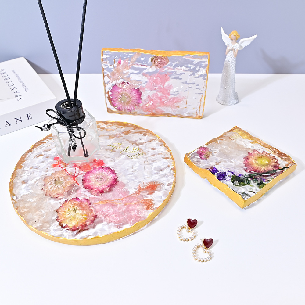 Coaster Mold Round - 크리스마스 물결 무늬 원형 탁상용 베이스