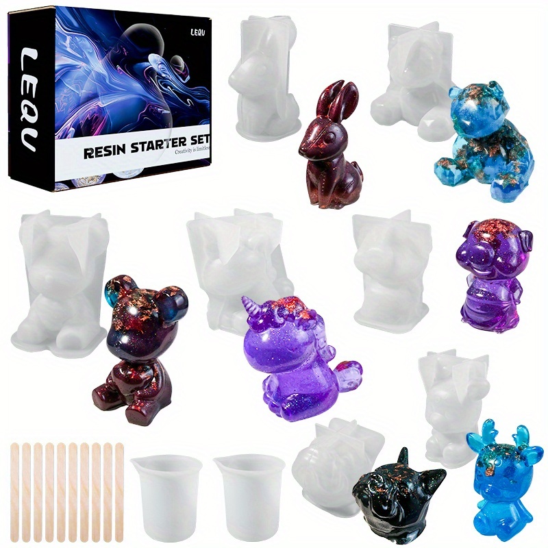 Resin Jewelry Kit - 19개 레진 몰드 세트, 레진 제작,