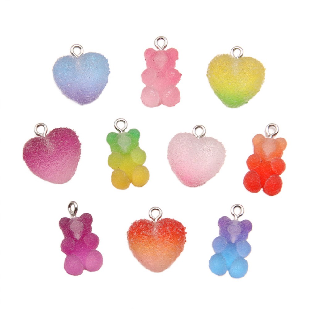 Resin Craft Projects - 20Pcs 그라디언트 색상 캔디 수지 베어