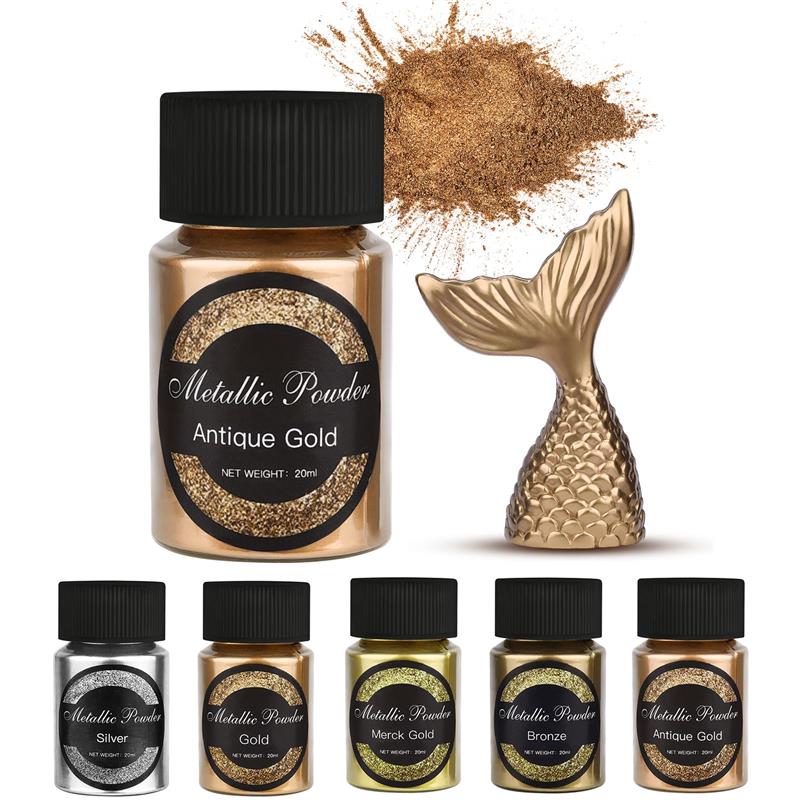 Resin Pigment Set - 20 Ml 쉬머 메탈릭 골드 실버