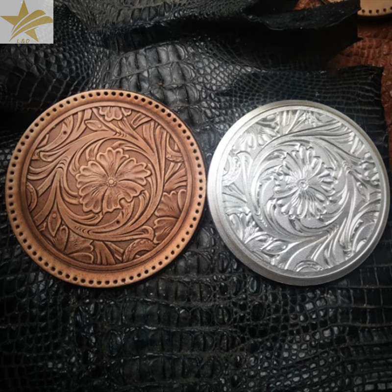 Coaster Mold Round - 3D 알루미늄 합금 아라베스크 가죽 엠보싱