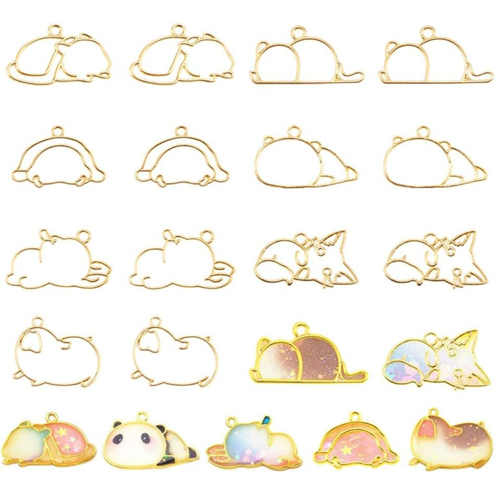 Hibernator 테마 오픈 베젤 참, 7 스타일 합 - Resin Jewelry Kit 리뷰 및 가격