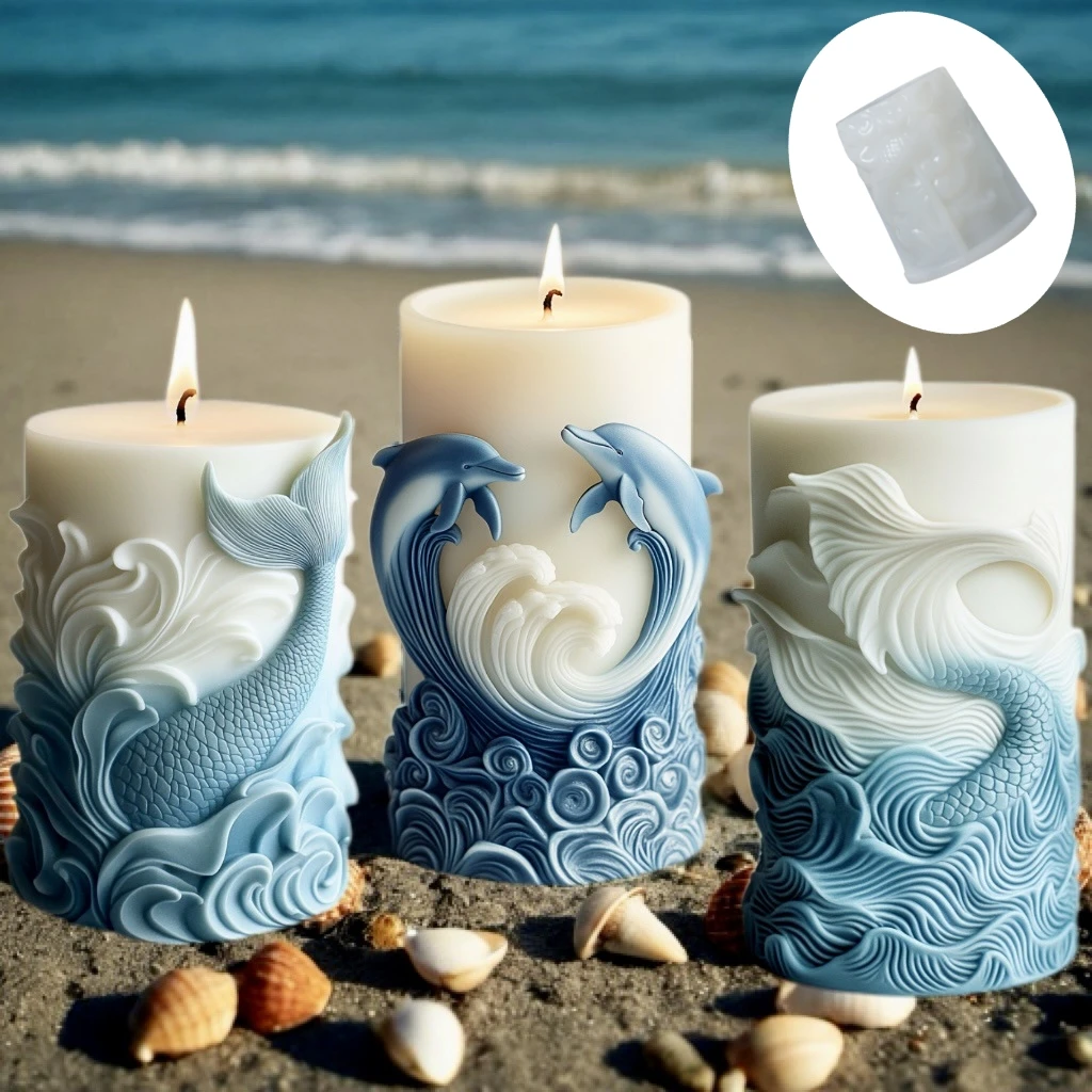 DIY 바다 파도 거품 원통형 양초 실리콘 금형 고래  - Resin Ocean Wave Mold 리뷰 및 가격