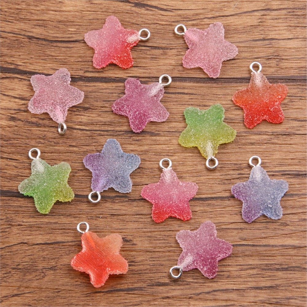 20Pcs 그라디언트 색상 캔디 수지 베어 스타 하트  - Resin Craft Projects 리뷰 및 가격