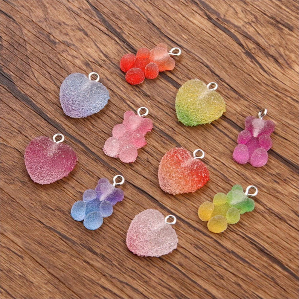 20Pcs 그라디언트 색상 캔디 수지 베어 스타 하트  - Resin Craft Projects 리뷰 및 가격
