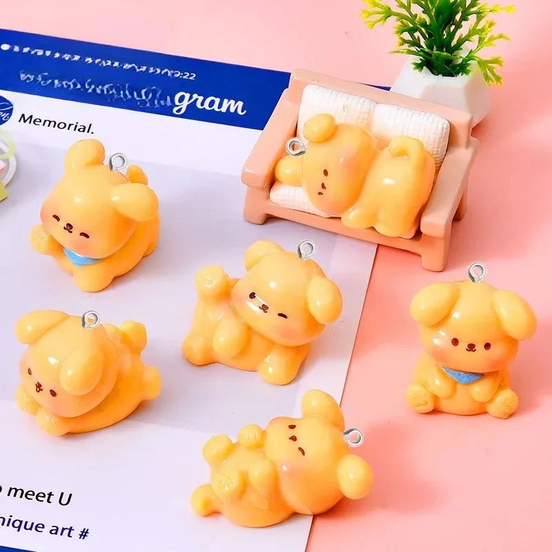 10Pcs 귀여운 만화 개 아크릴 수지 매력 미니 펜던 - Resin Craft Projects 리뷰 및 가격