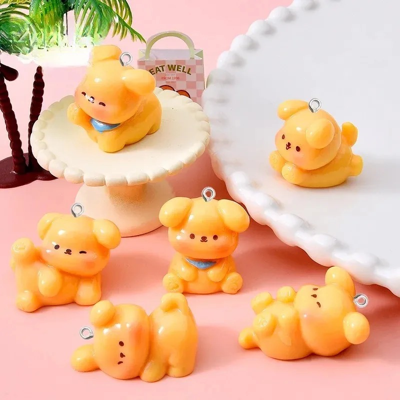 10Pcs 귀여운 만화 개 아크릴 수지 매력 미니 펜던 - Resin Craft Projects 리뷰 및 가격